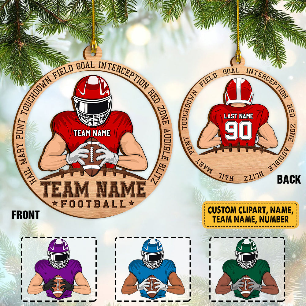 Ornament Football Team Personalized Ornament Gift For Football Player For Football Lovers K1702