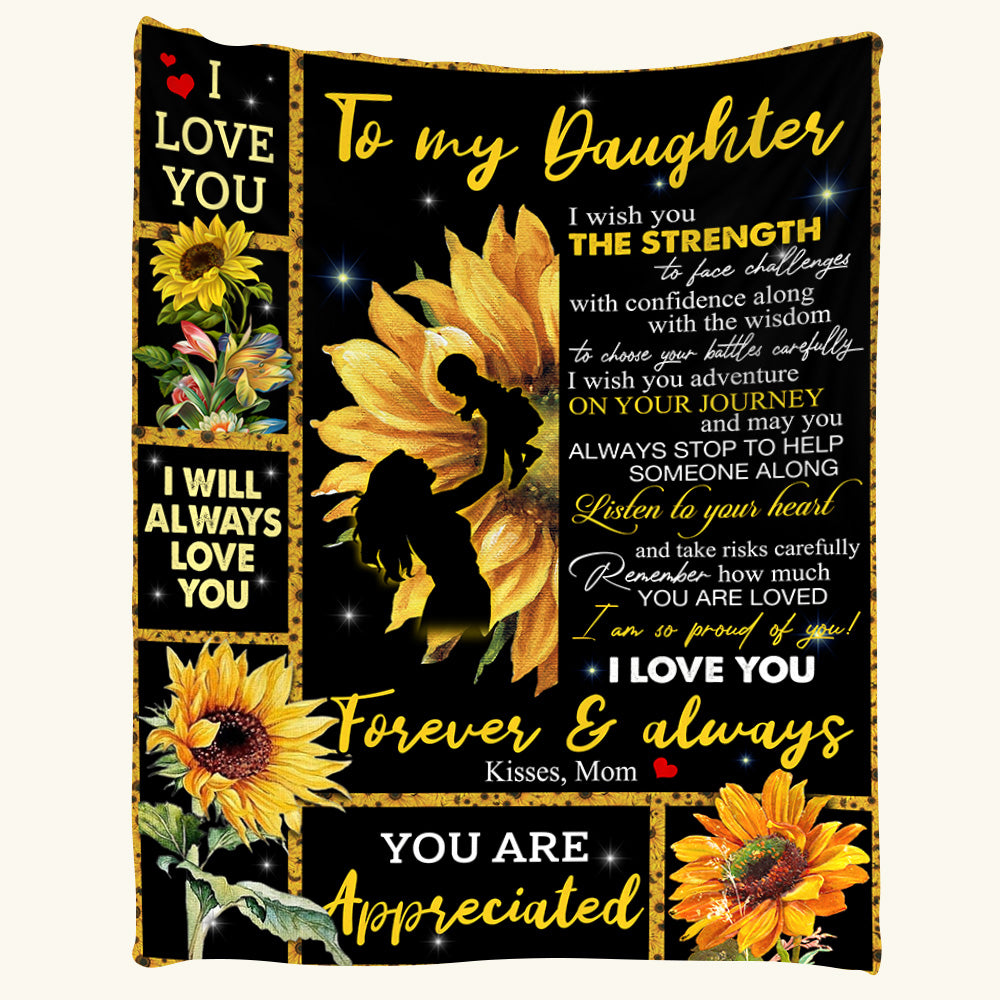 To My Daughter I Wish You The Strength Blanket Gift For Daughter - Blanket Gifts For Daughter From Mom