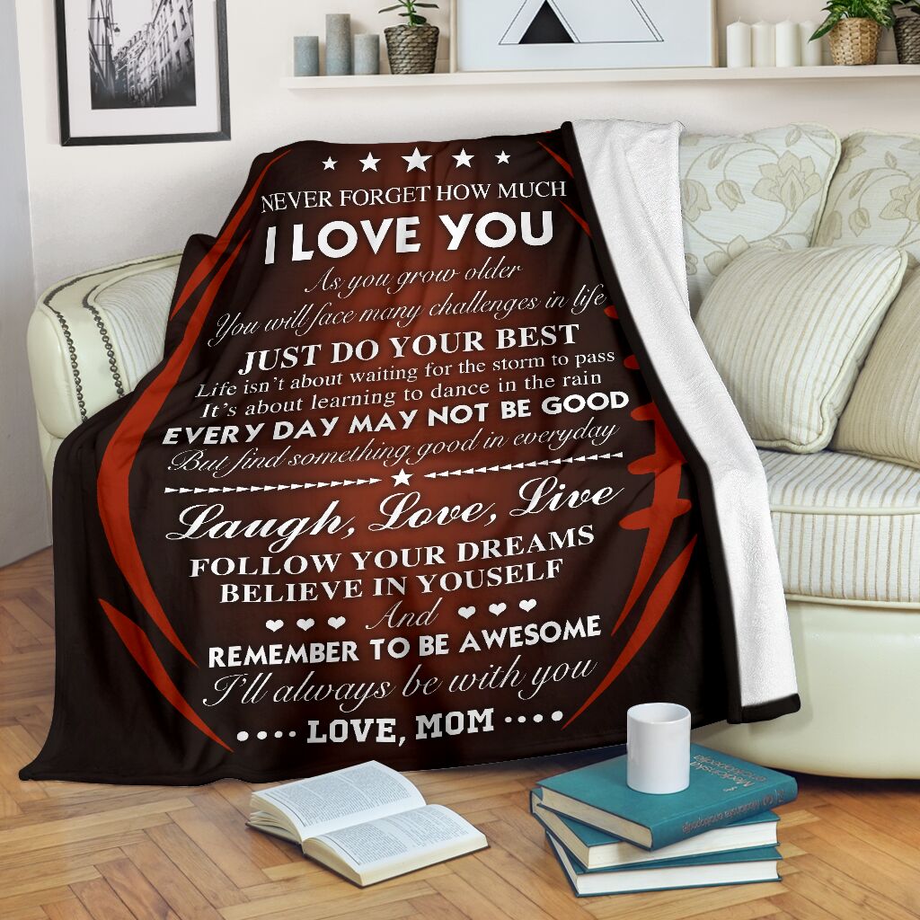 To My Son I Will Always Be With You Football Custom Blanket Gift For Son