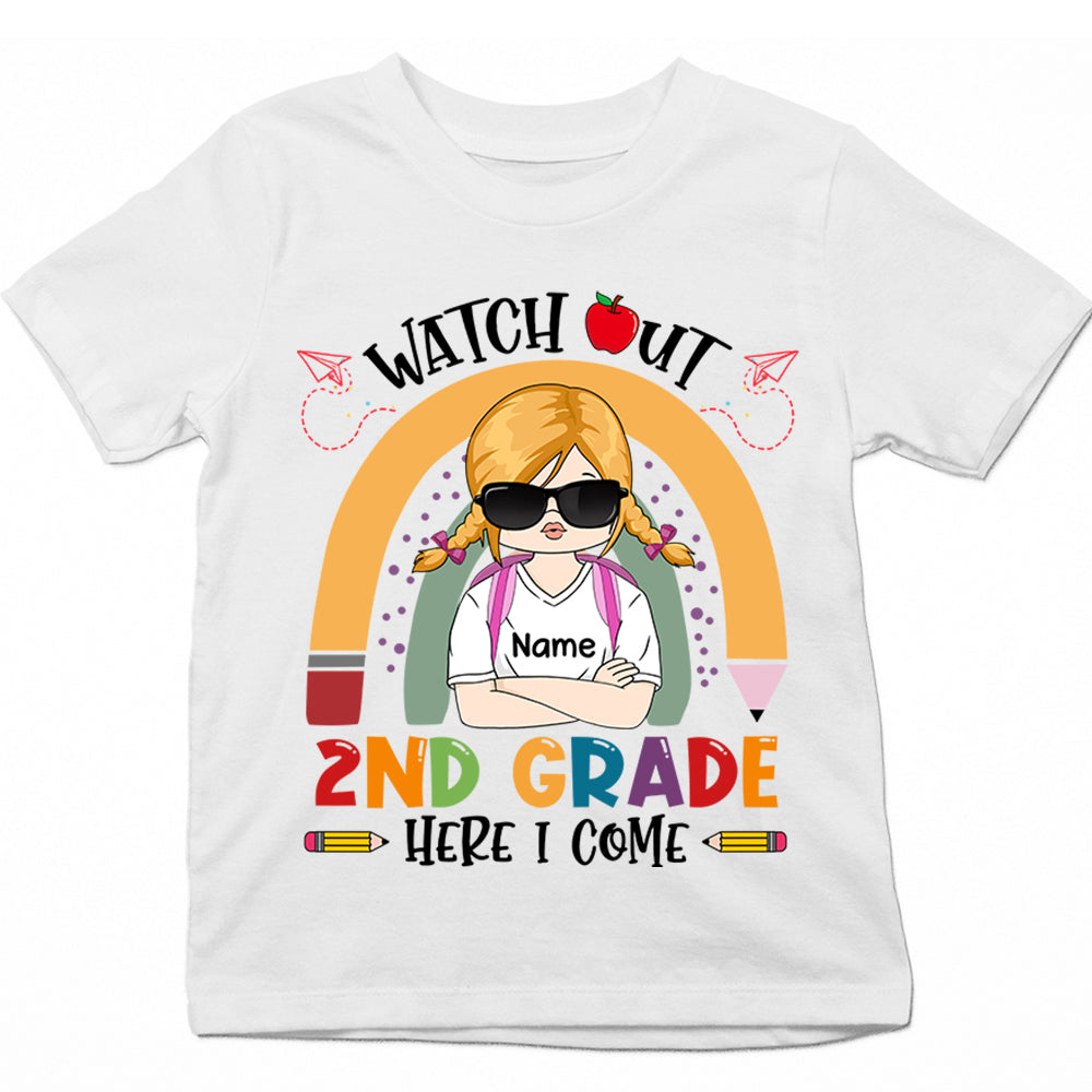 Personalized Watch 2Nd Grade Here I Come, Back To School Shirt, First Day Of School Shirt Gift For Kid