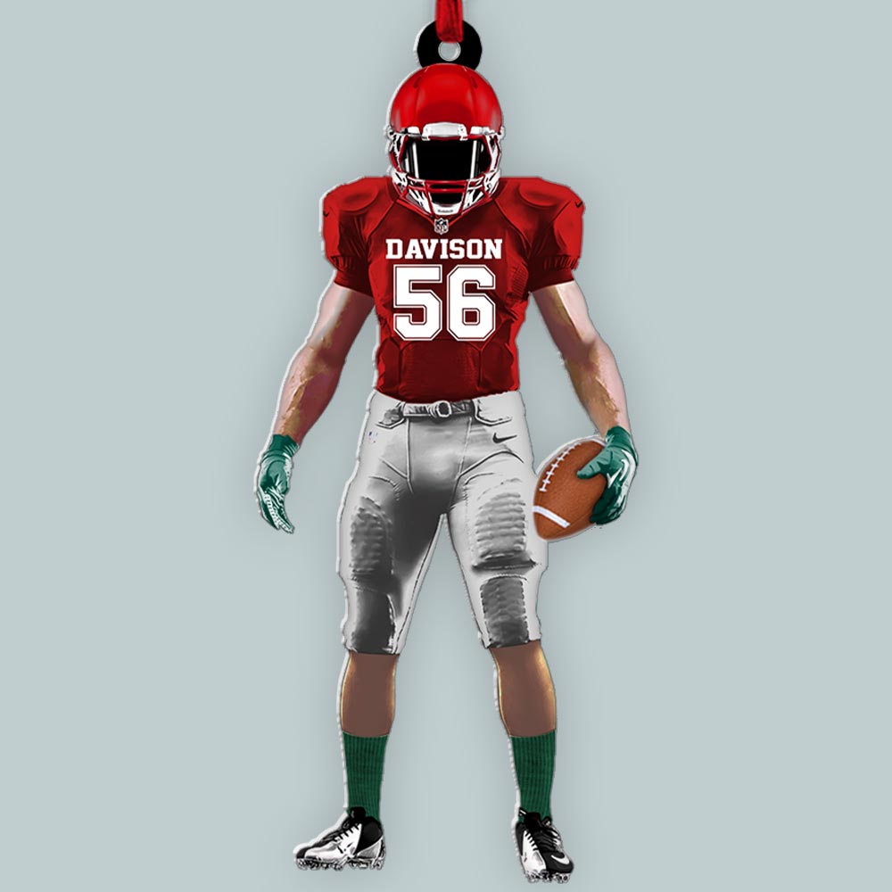Personalized Football Player Ornament Gift For Football Lovers - Personalized Acrylic Ornament