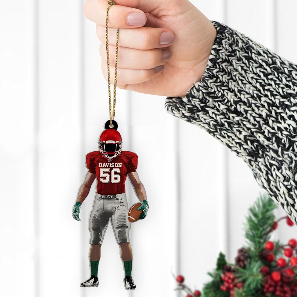 Personalized Football Player Ornament Gift For Football Lovers - Personalized Acrylic Ornament