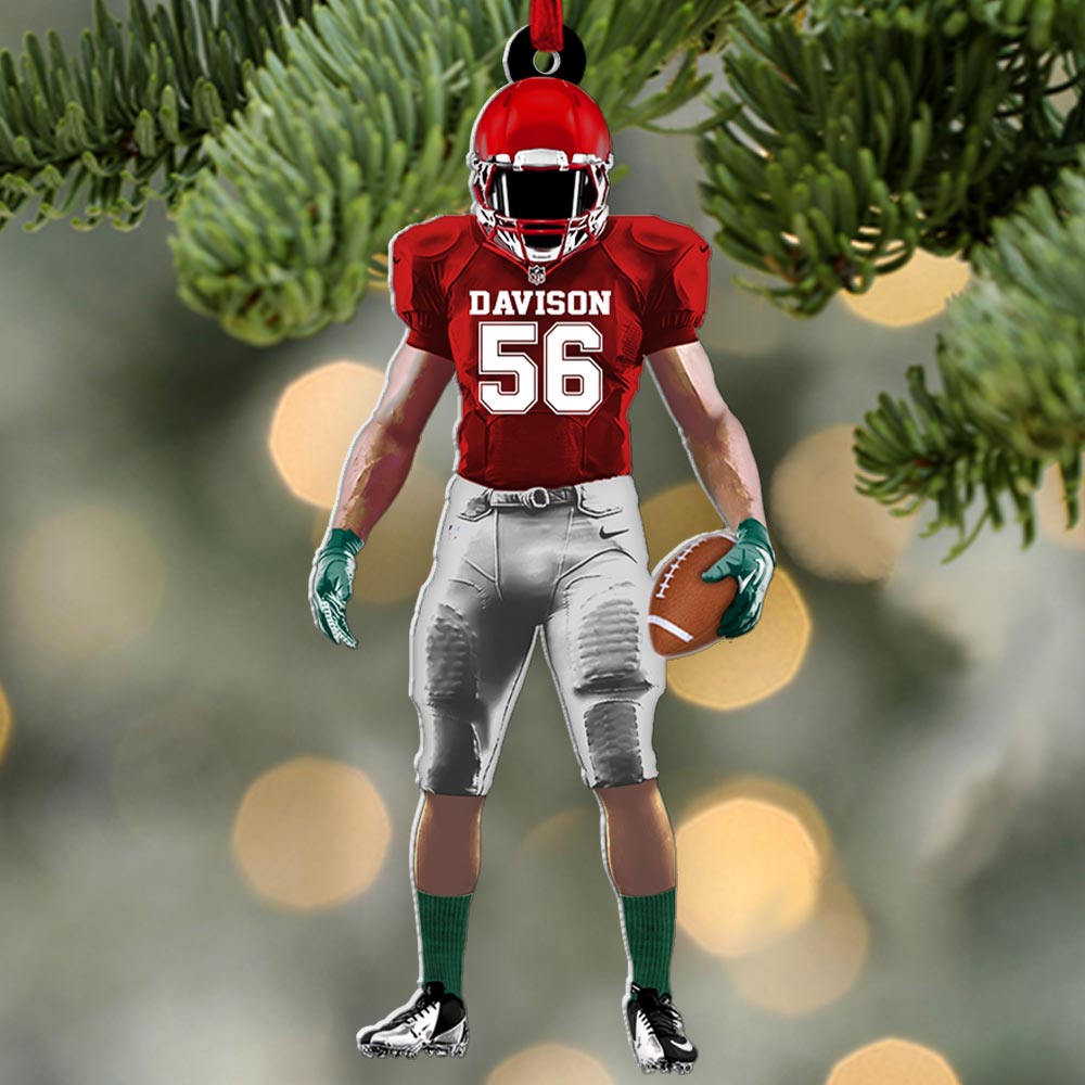 Personalized Football Player Ornament Gift For Football Lovers - Personalized Acrylic Ornament