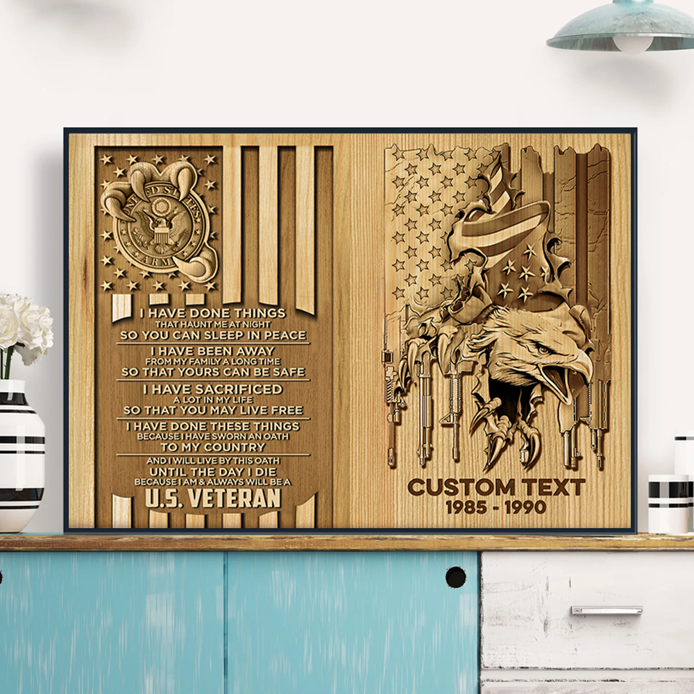 Personalized Poster And Canvas Frame Military Decor, Gifts For Veterans, Military Gifts K1702