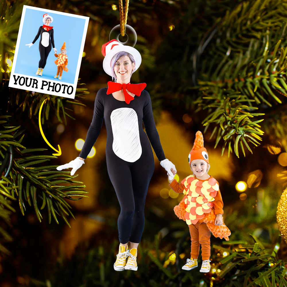 Custom Photo Ornament Gift For Family - Personalized Photo First Christmas Family Ornament