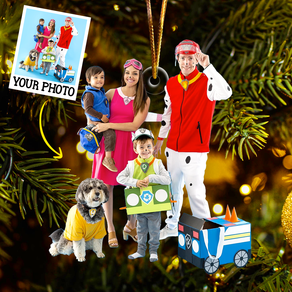 Custom Photo Ornament Gift For Family - Personalized Photo First Christmas Family Ornament