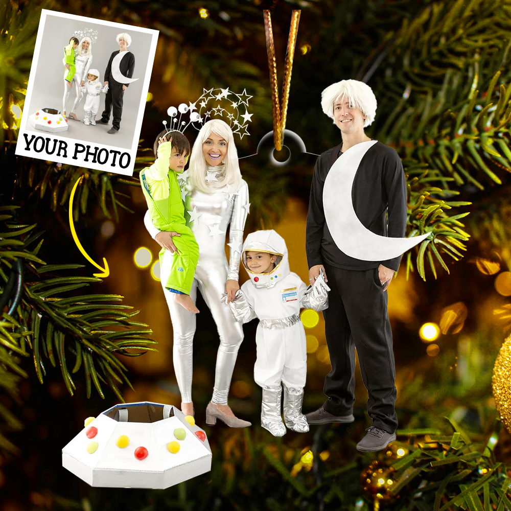 Custom Photo Ornament Gift For Family - Personalized Photo First Christmas Family Ornament