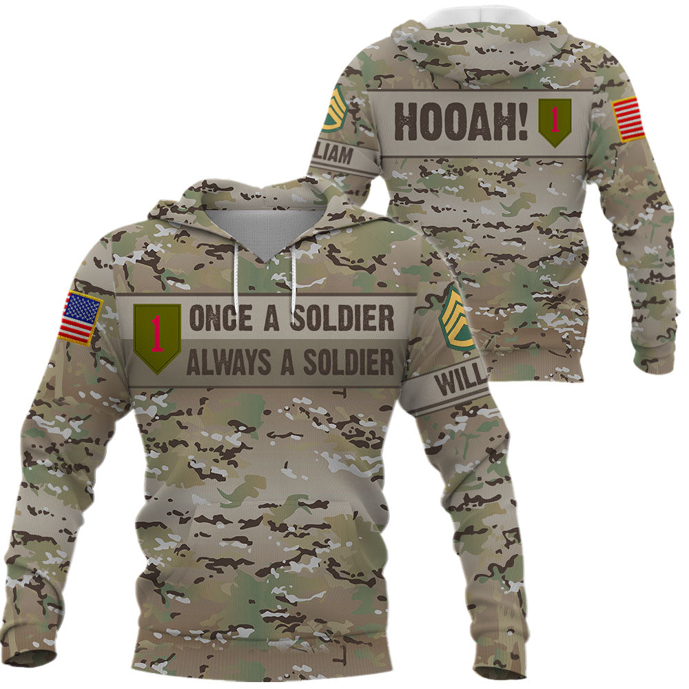 Once Soldier Always Soldier Personalized All Over Print Shirt K1702