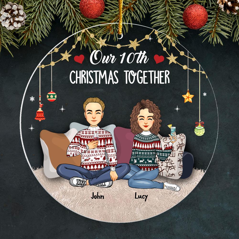 Our Christmas Together Personalized Christmas Acrylic Ornament For Couple