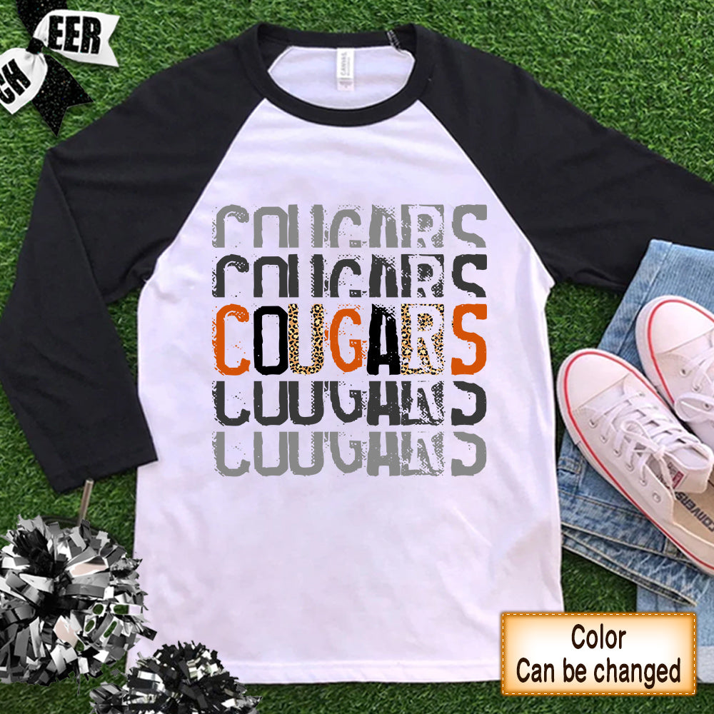 Personalized Shirt Custom Cougars Grunge Leopard Shirt For Teacher Hk10