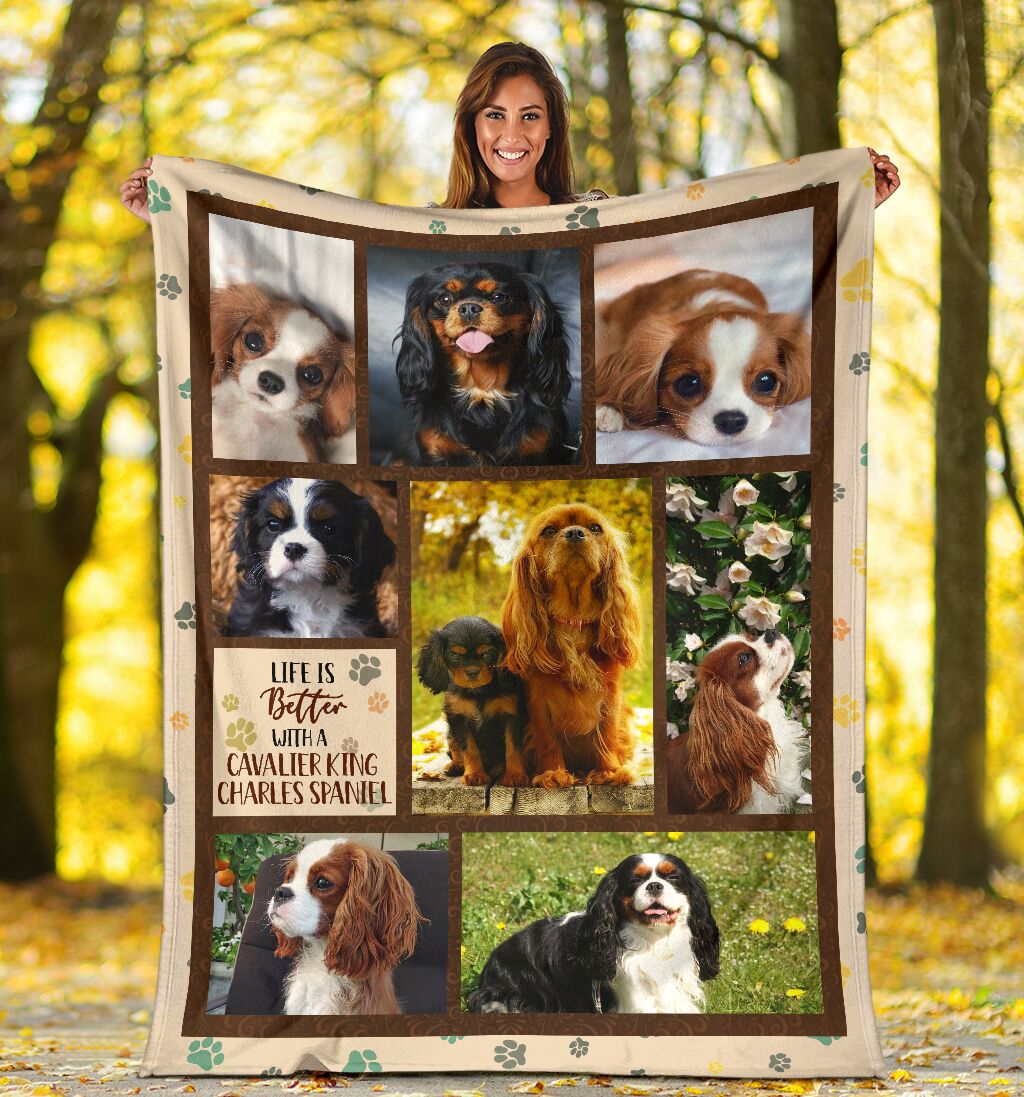 Life Is Better With A Cavalier King Charles Spaniel Dog Life Moment Blanket For Dog Lovers