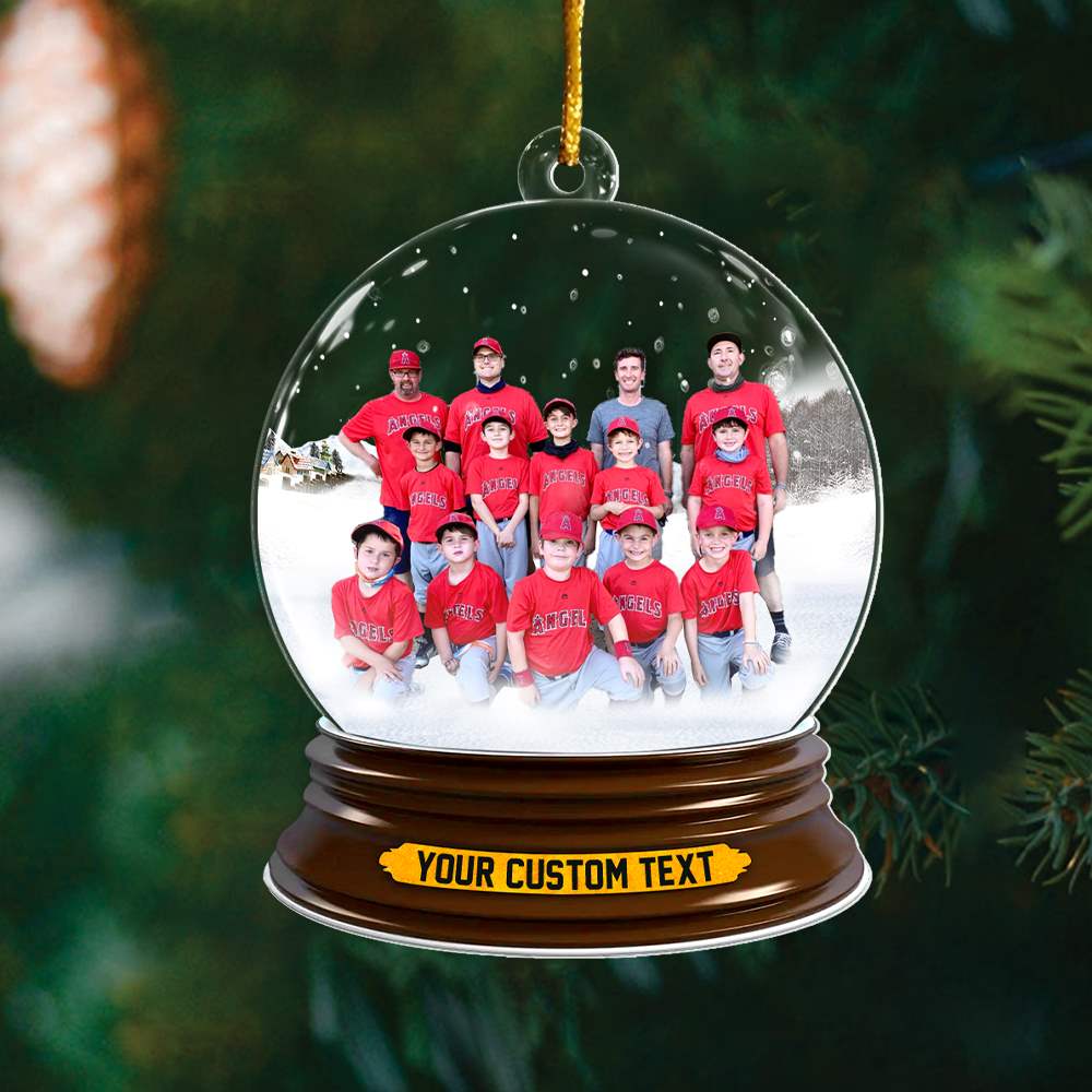 Baseball Team Best Moments Of The Year In Christmas Snowball Christmas Acrylic Ornament Upload Photo For Baseball Lover H2511