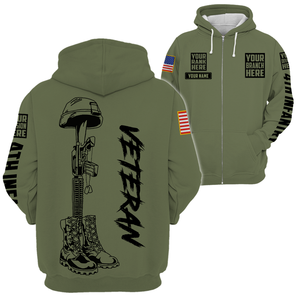 Personalized Shirt Veteran Customize All Branches,Division and Rank Name Veteran All Over Print Shirt K1702