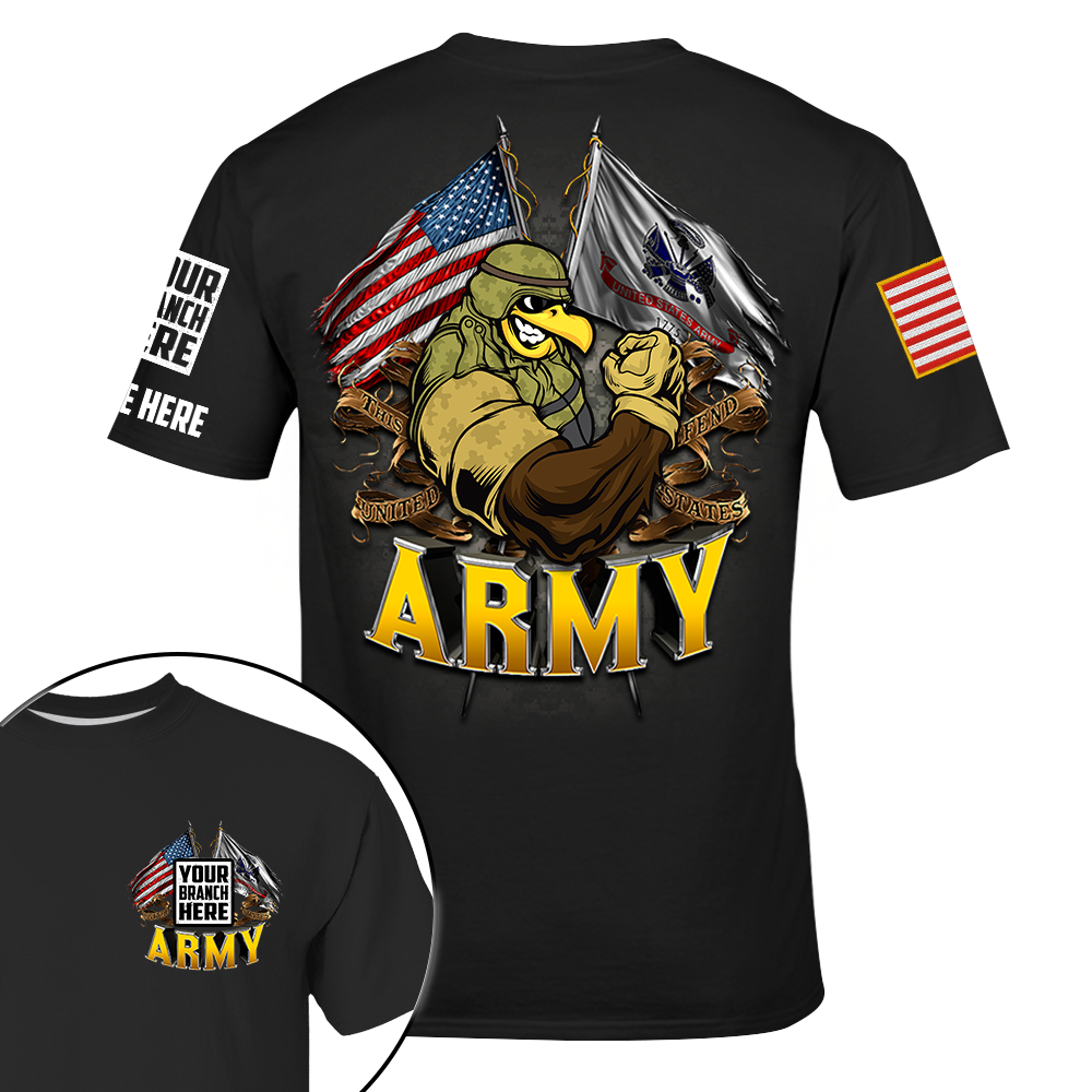 US Veteran Double Flag Custom Shirt Available All Branches All Over Print Shirt K1702