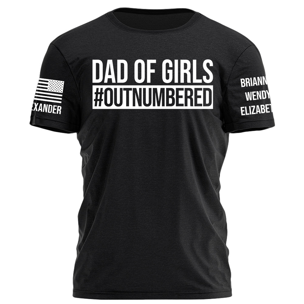 Dad Of Girls Dad Of Boys Our Of Numbered Personalized Shirt For Dad Custom Nickname Kids Name H2511