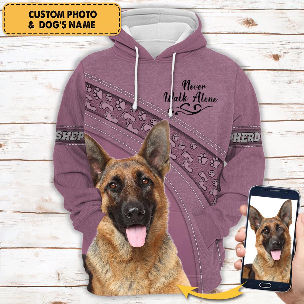 Personalized German Shepherd Never Walk Alone All Over Print Shirt