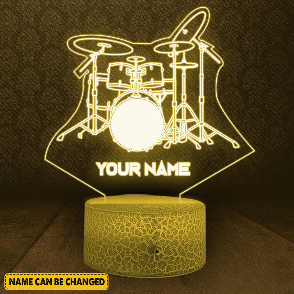 Personalized Drums Led Night Lamp Gift For Drummer - Custom Gifts For Drums Lovers - Drums Night Light