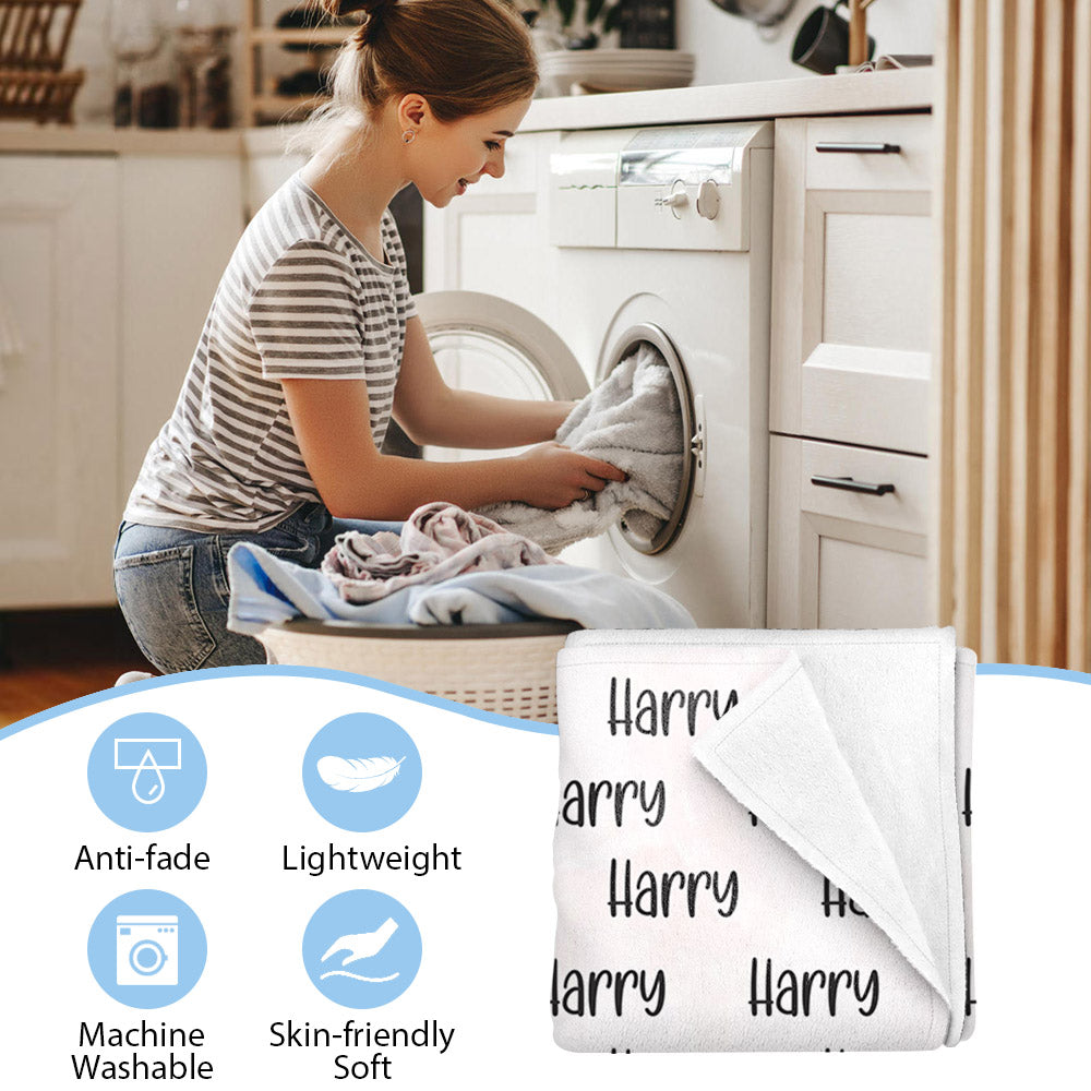 Personalized Name Custom Blanket for Baby, Kids, Youth, Adult