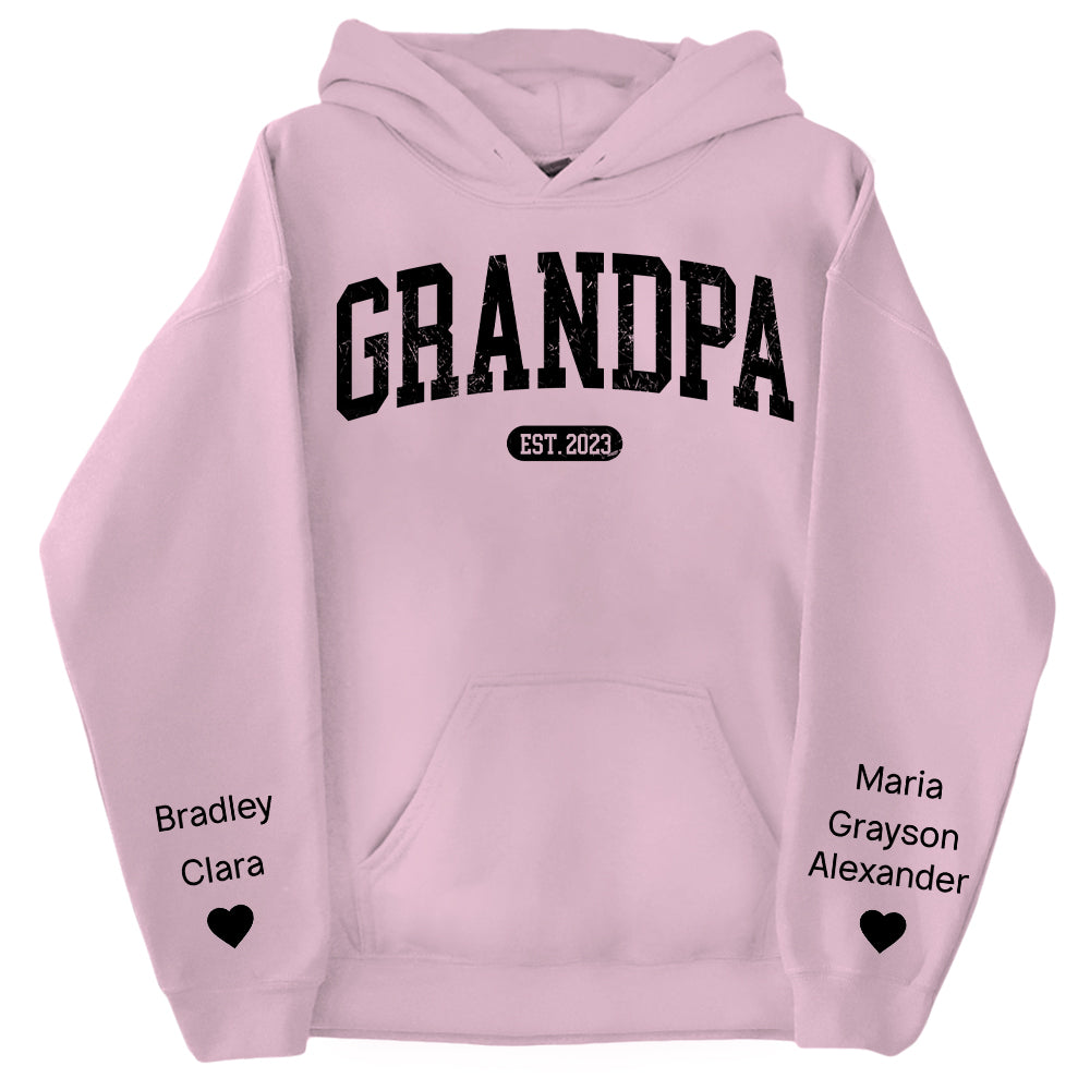 Personalize Papa Sweatshirt with Grandkids Names on Sleeve, Grandpa Sweatshirt, Abuelo Sweatshirt, Fathers Day Gift, New Grandpa Gift Vr2