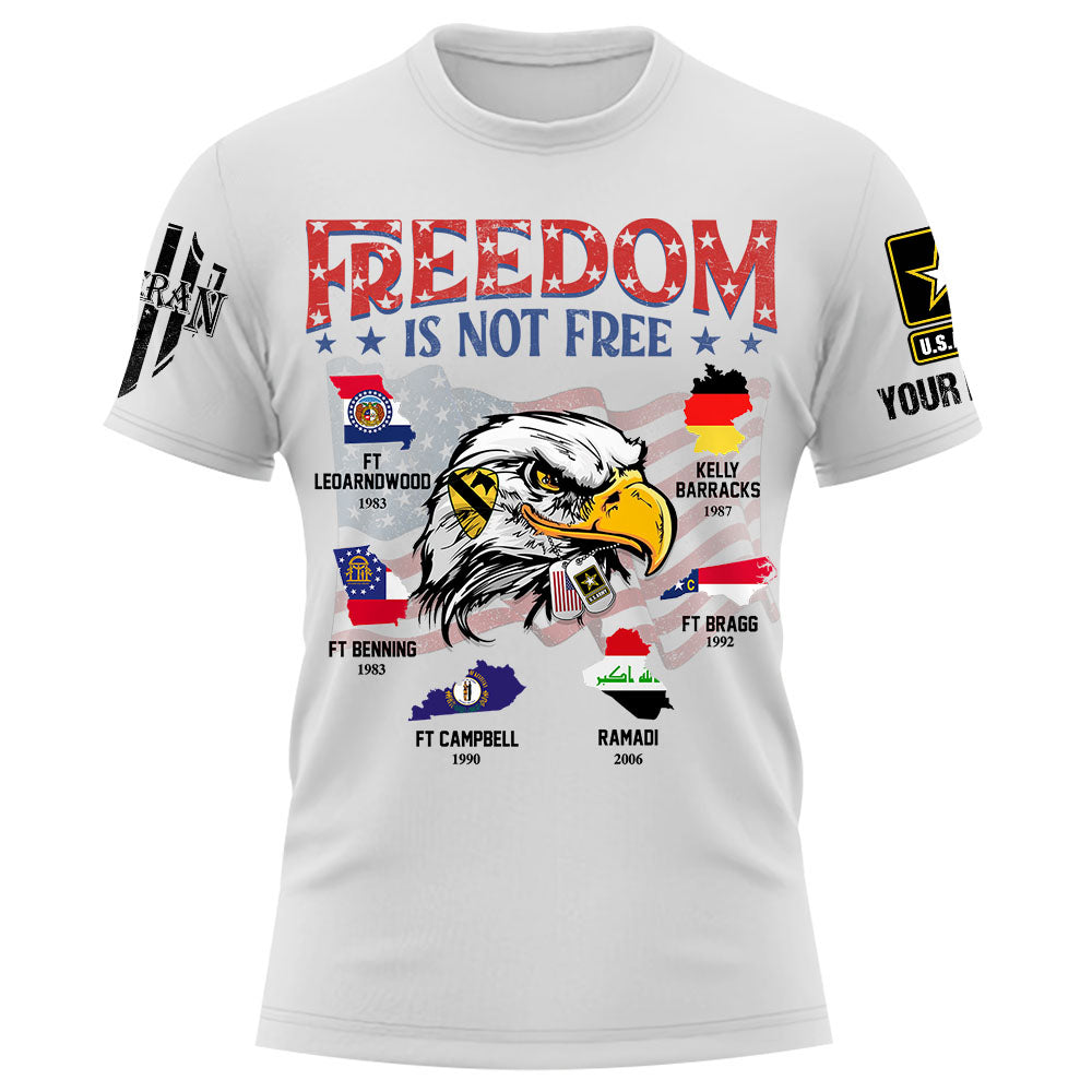 Personalized Shirt Freedom Is Not Free Custom Military Base Divison Military Gift For Veteran K1702