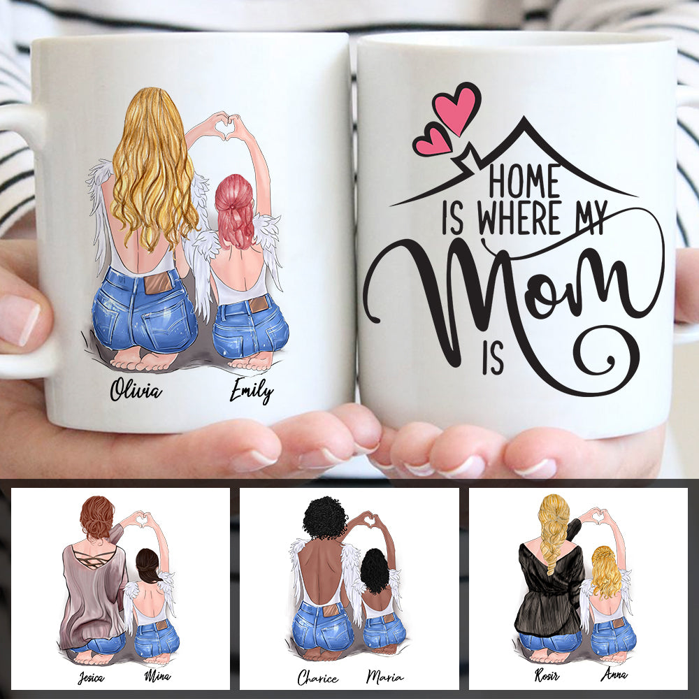 Personlized Home Is Where My Mother Is Mug For Mom From Daughter