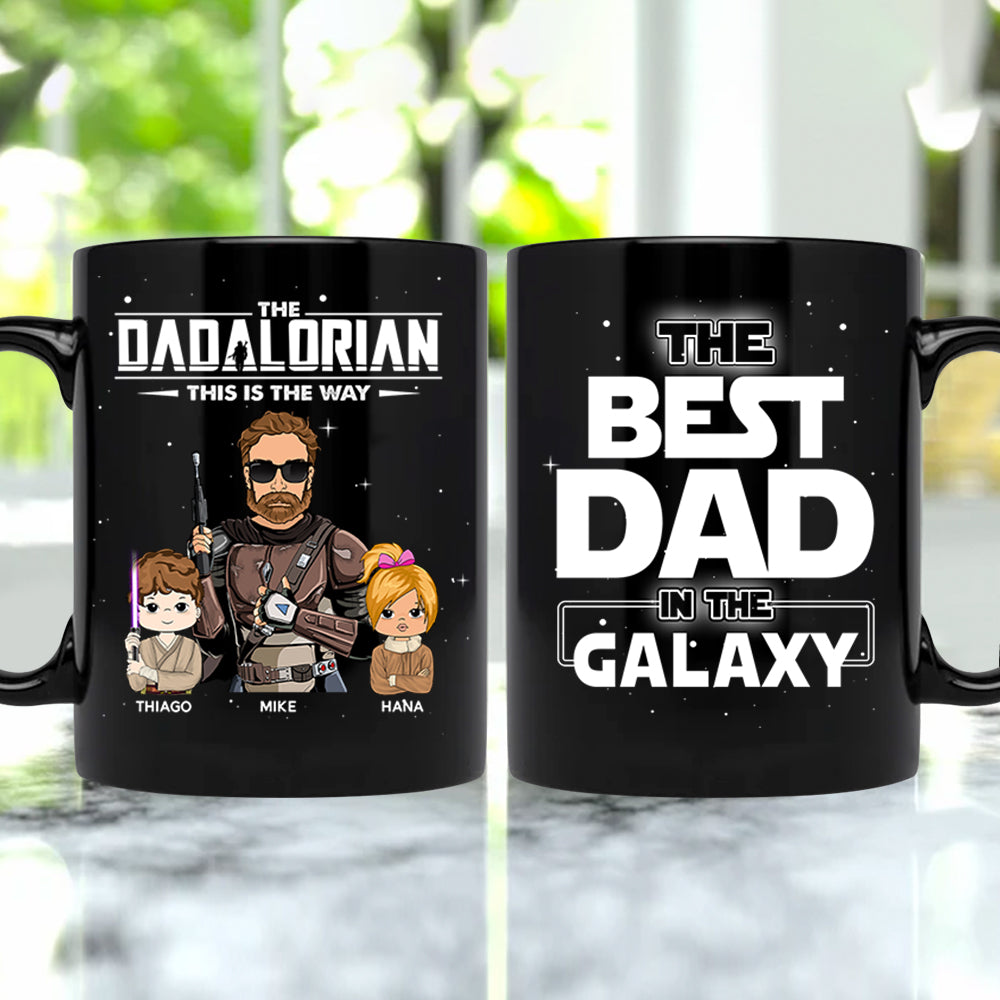 The Dadalorian This Is The Way - Custom Black Mug Gift For Dad Mom