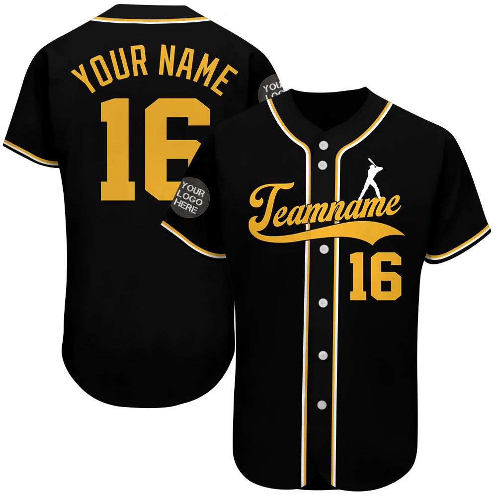 Custom Logo Name Number Black Baseball Jersey