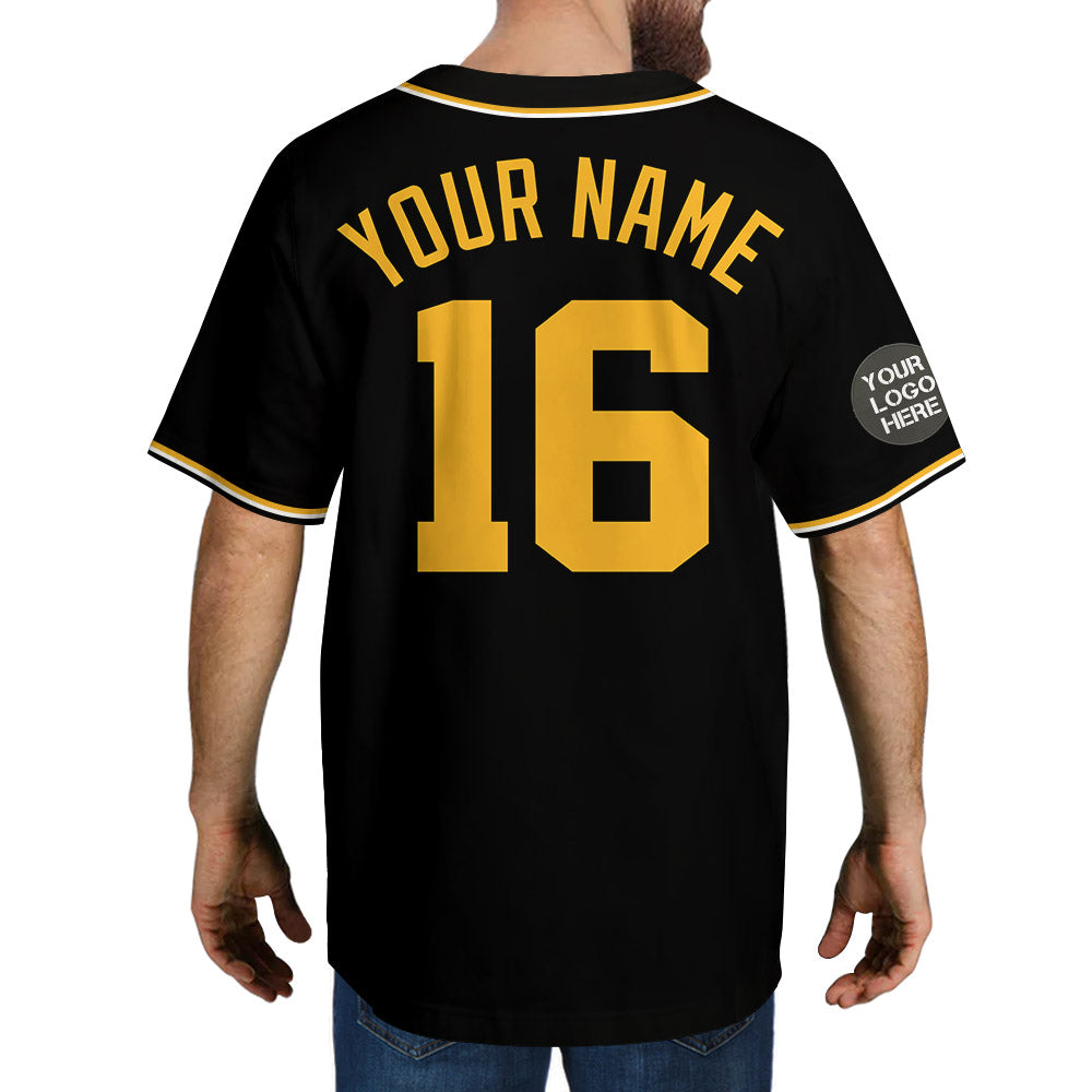 Custom Logo Name Number Black Baseball Jersey