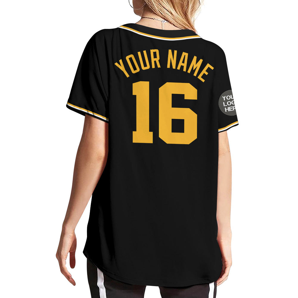 Custom Logo Name Number Black Baseball Jersey