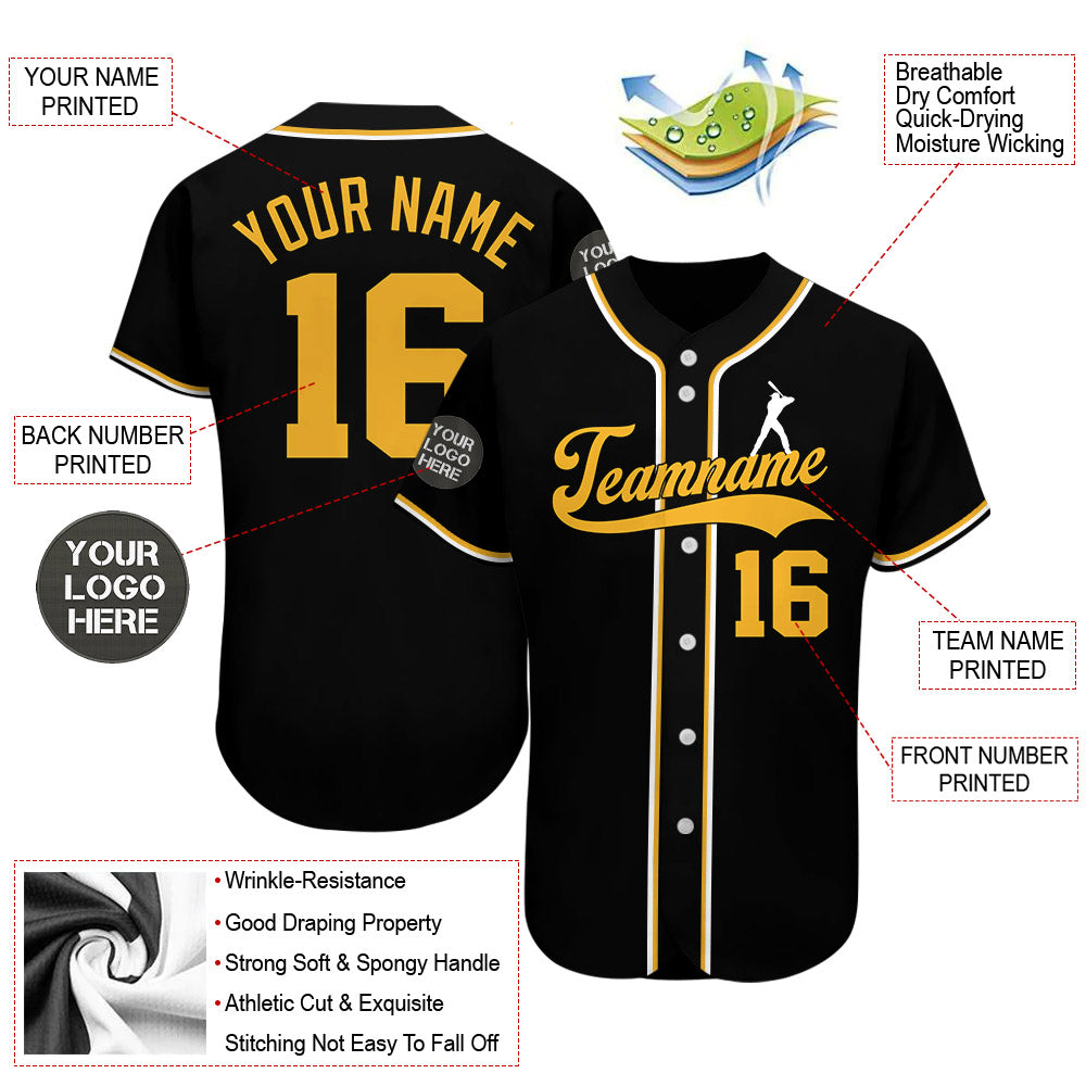 Custom Logo Name Number Black Baseball Jersey