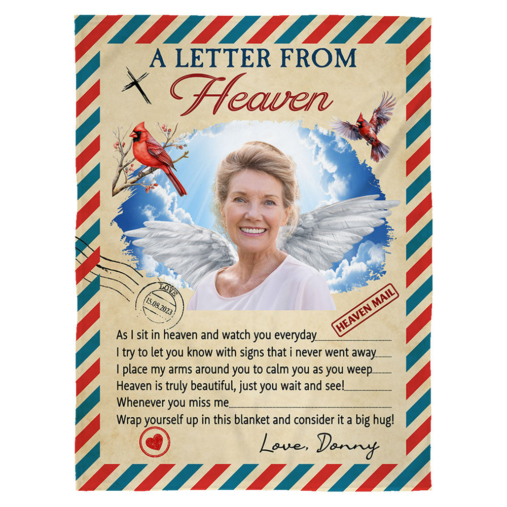 A Letter From Heaven - Personalized Memorial Blanket For Family