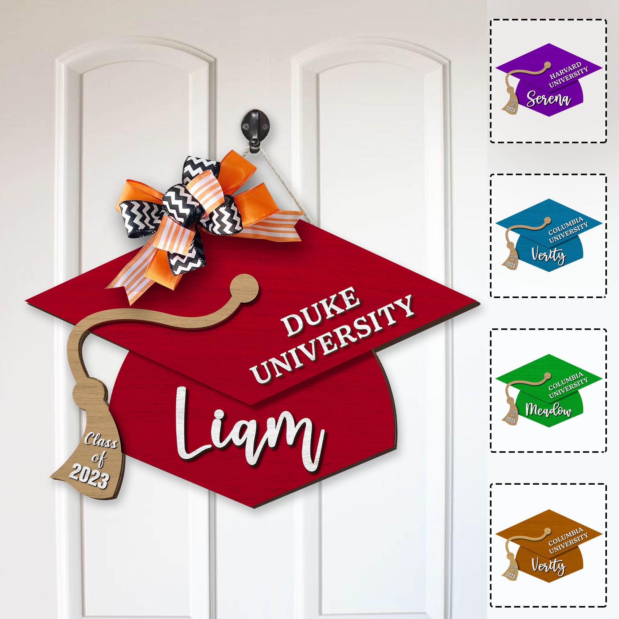 Personalized Graduation Door Decoration Name Graduation Hat Wooden Sign For Door Senior 2023 K1702