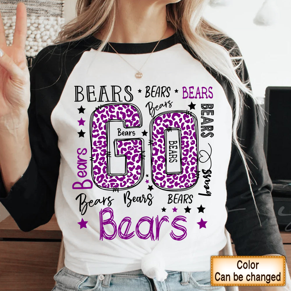 Personalized Shirt Go Bears Love School Mascot Leopard Shirt For Teacher Sport Team Shirt H2511