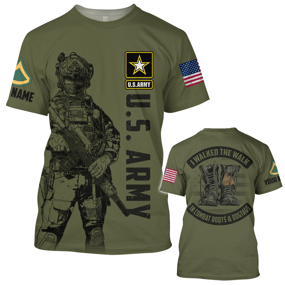 I Walked The Walk In Combat Boots And Dogtags Personalized Shirt For Veteran K1702