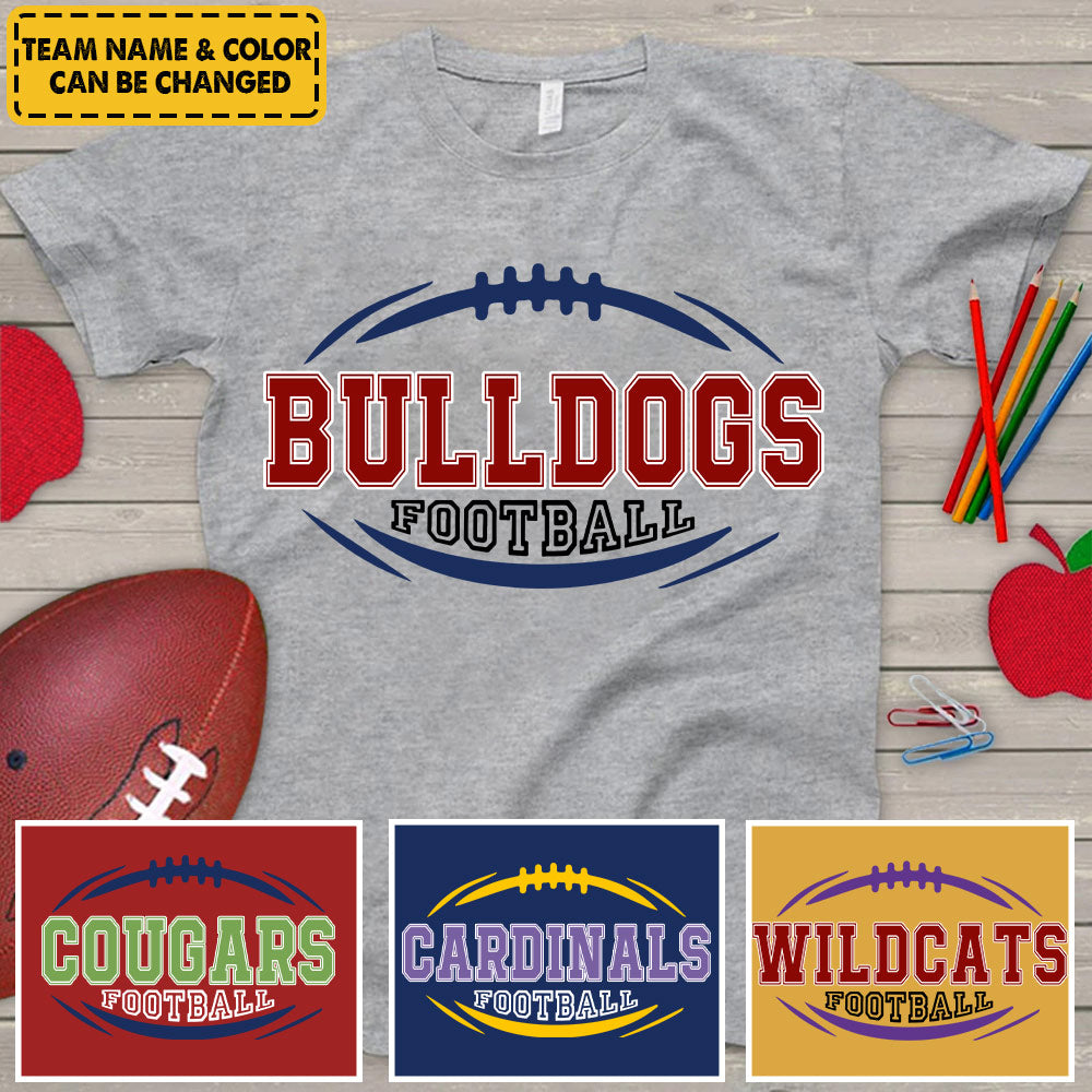 Personalized Football Custom Mascot Team Name School Sport Spirit T-Shirt