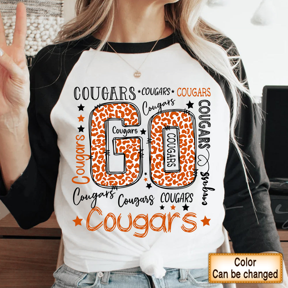 Personalized Shirt Go Cougars Love School Mascot Leopard Shirt For Teacher Sport Team Shirt H2511