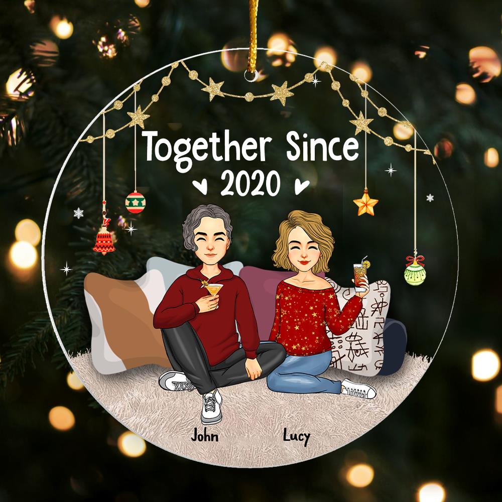 Together Since Years Personalized Christmas Acrylic Ornament For Couple