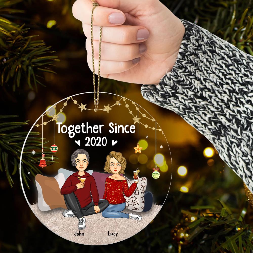Together Since Years Personalized Christmas Acrylic Ornament For Couple