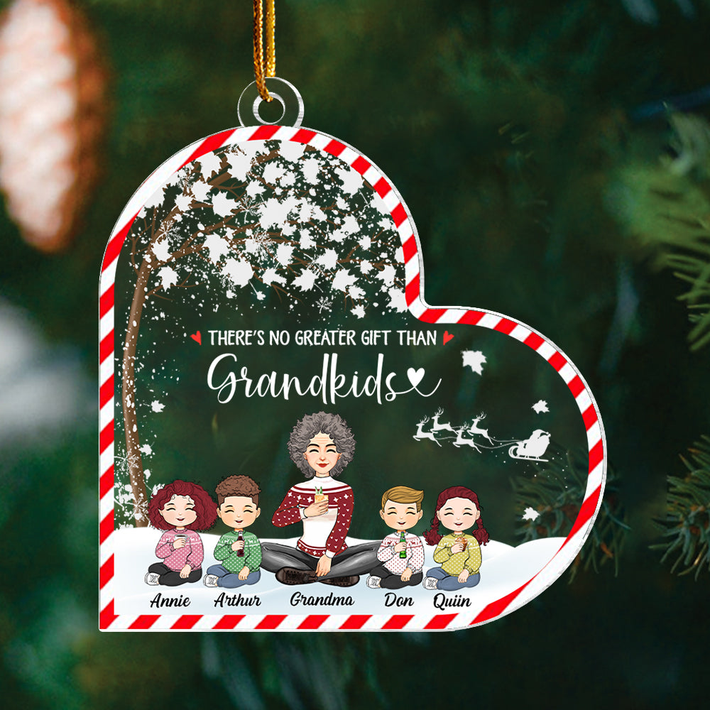 Grandkids Make Life More Grand - Personalized Acrylic Ornament - Christmas Gift For Grandma