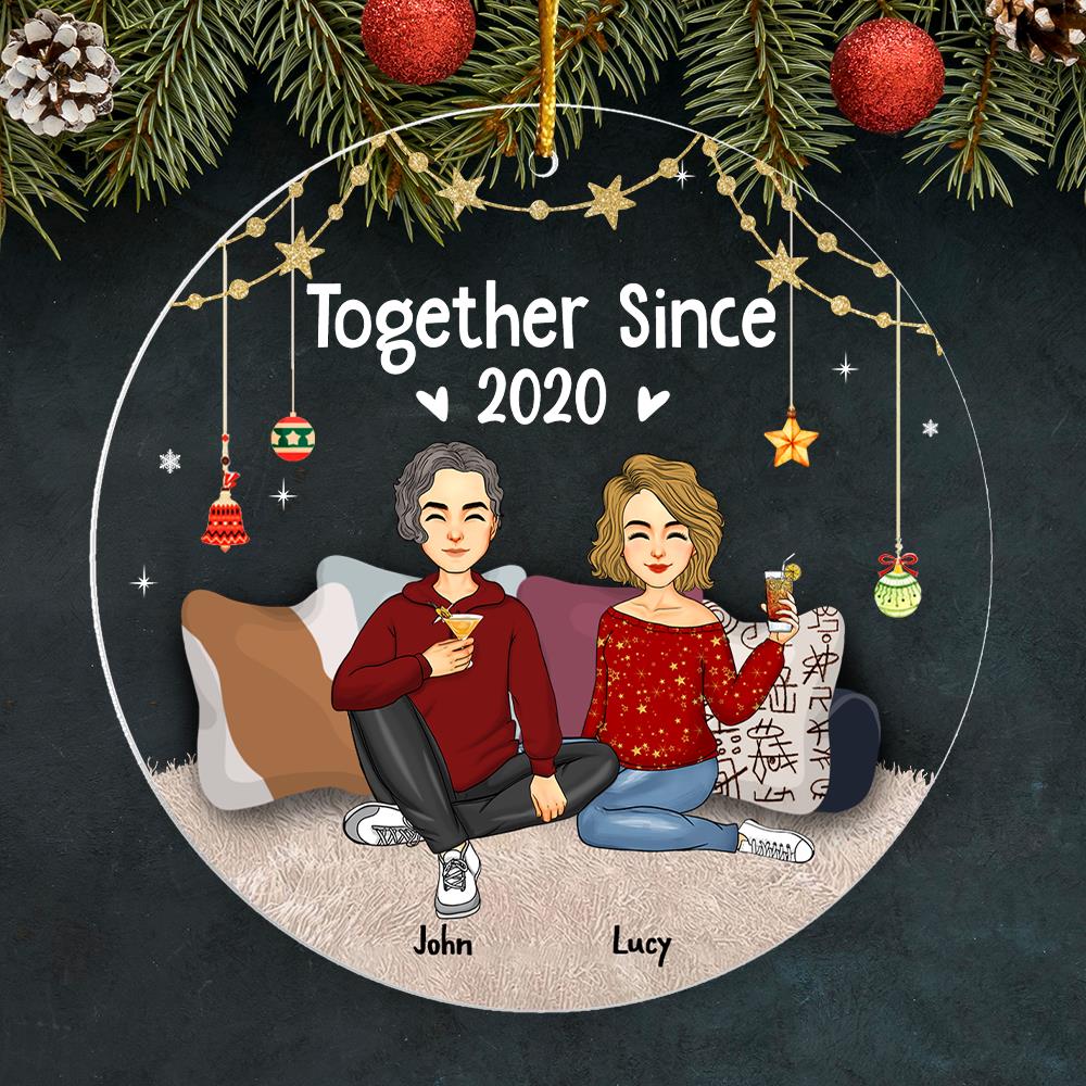 Together Since Years Personalized Christmas Acrylic Ornament For Couple