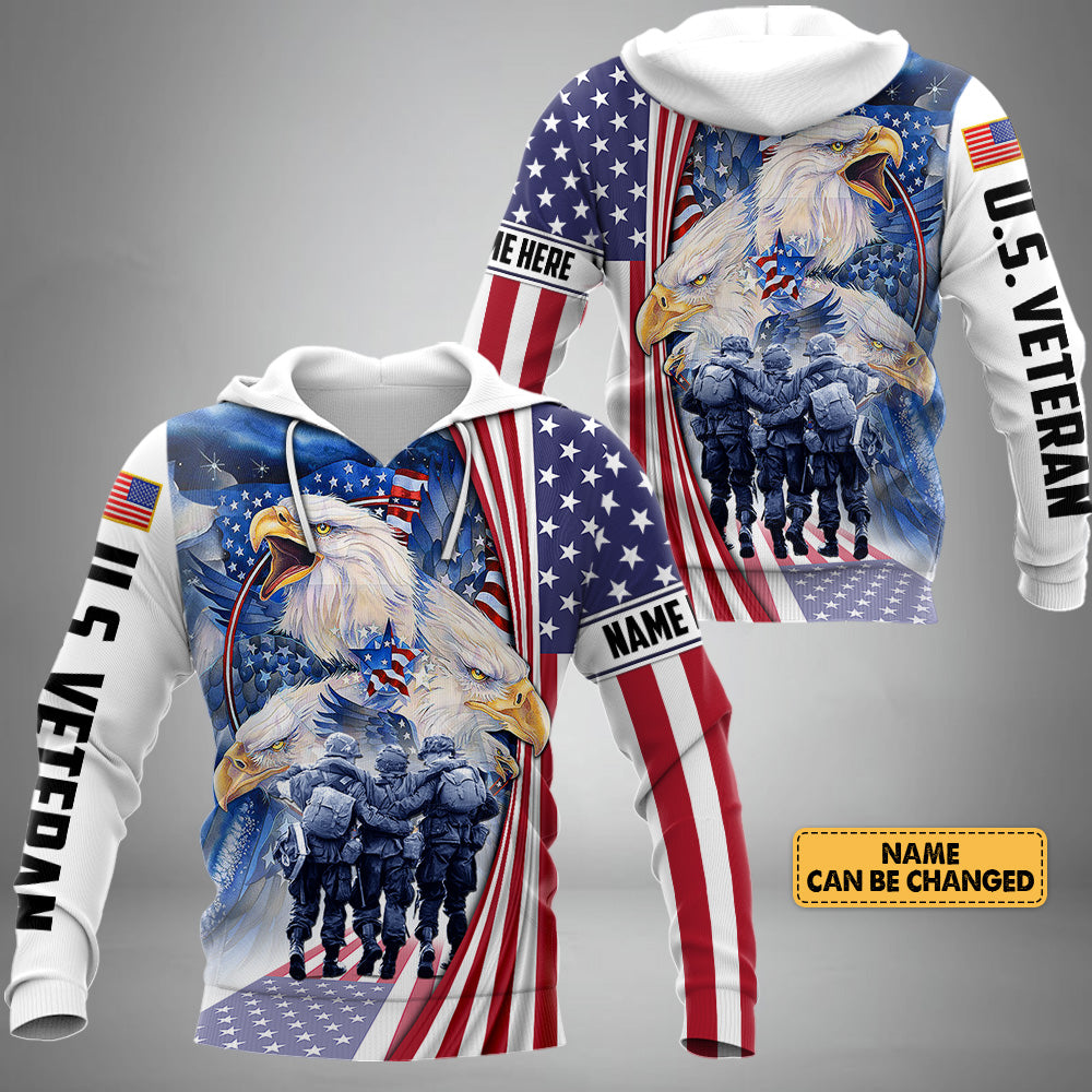 Personalized Gift For Veteran Custom Gift For Veteran Dad Grandpa No One Left Behind Bald Eagle American Flag H2511