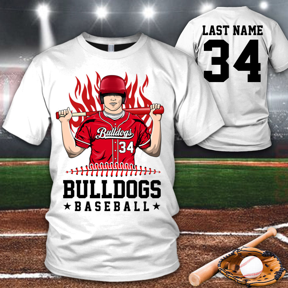 Personalized Shirt Team Name Spirit Name Baseball All Over Print Shirt For Baseball Son Mom Dad Family Game Day Shirt H2511