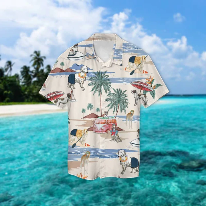 Borzoi Summer Beach Hawaiian Shirt