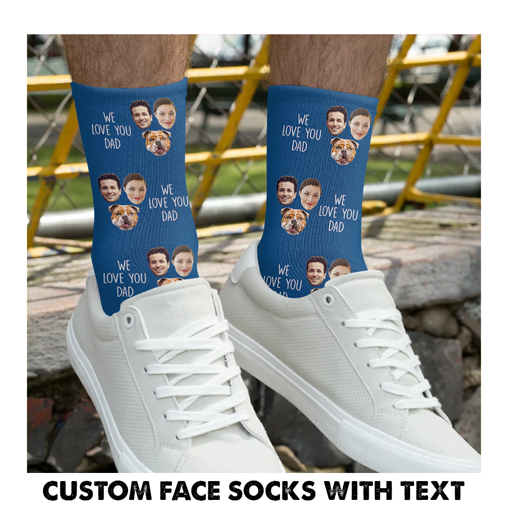 Custom Face Socks Personalized Photo Socks, Picture Socks Customized Funny Photo Gift For Him, Her or Best Friends, Personalized Gift Father