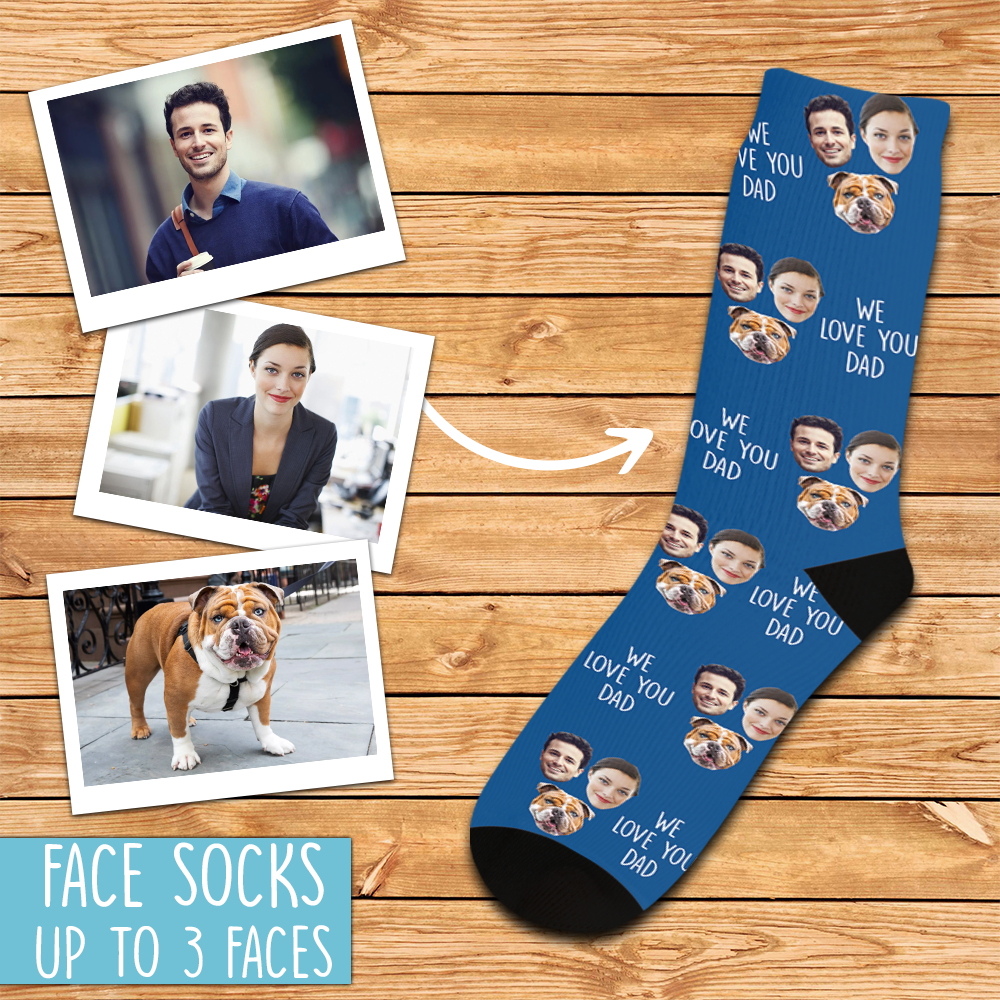 Custom Face Socks Personalized Photo Socks, Picture Socks Customized Funny Photo Gift For Him, Her or Best Friends, Personalized Gift Father