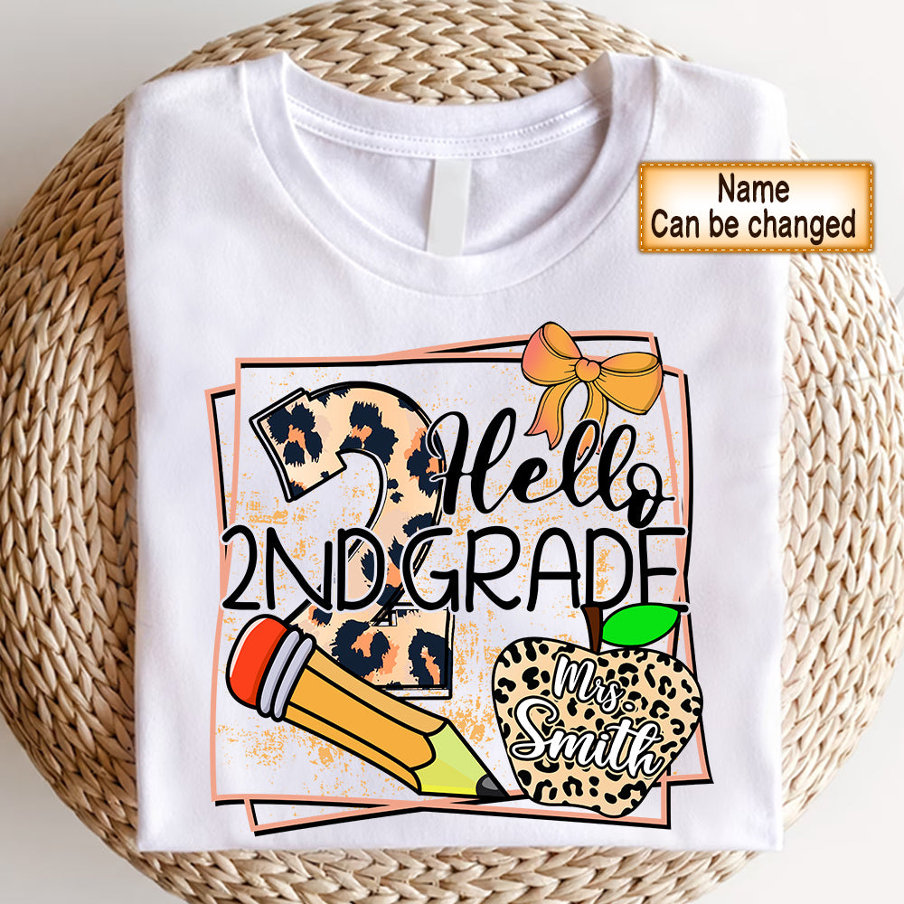 Personalized Shirt Hello 2Nd Grade Teacher Shirt Back To School Shirt For Teacher Hk10