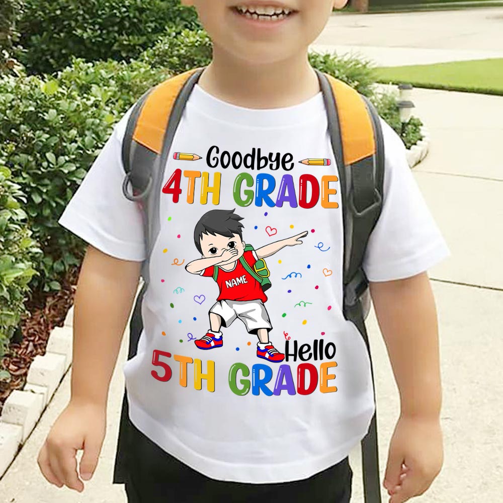 Personalized Goodbye 4Th Grade Hello 5Th Grade, 4Th Grade Graduation, Last Day Of School Shirt Gift For Kid