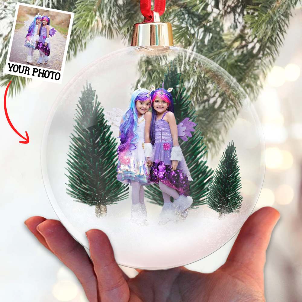 Family Christmas Custom Photo Ornament - Personalized Photo Christmas Ball Ornament Vr2