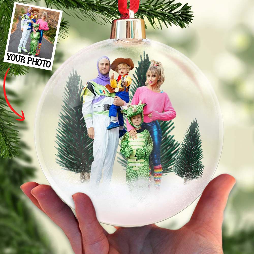 Family Christmas Custom Photo Ornament - Personalized Photo Christmas Ball Ornament Vr2