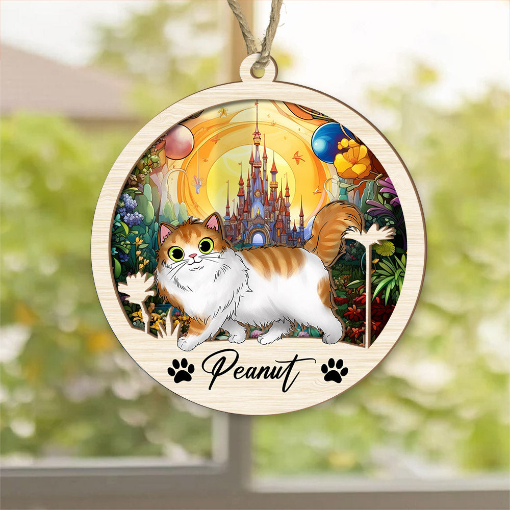 Cat Suncatcher Personalized Ornament, Pet Christmas Ornament, Cat Ornament